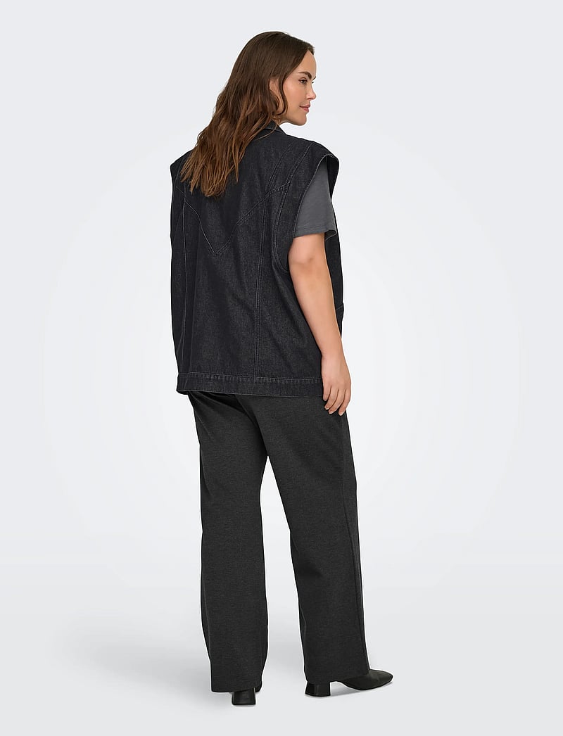 ONLY Carmakoma - CARKENNEDY SL DNM WAISTCOAT BOX BJ - frühlingsjacken - washed black - 3