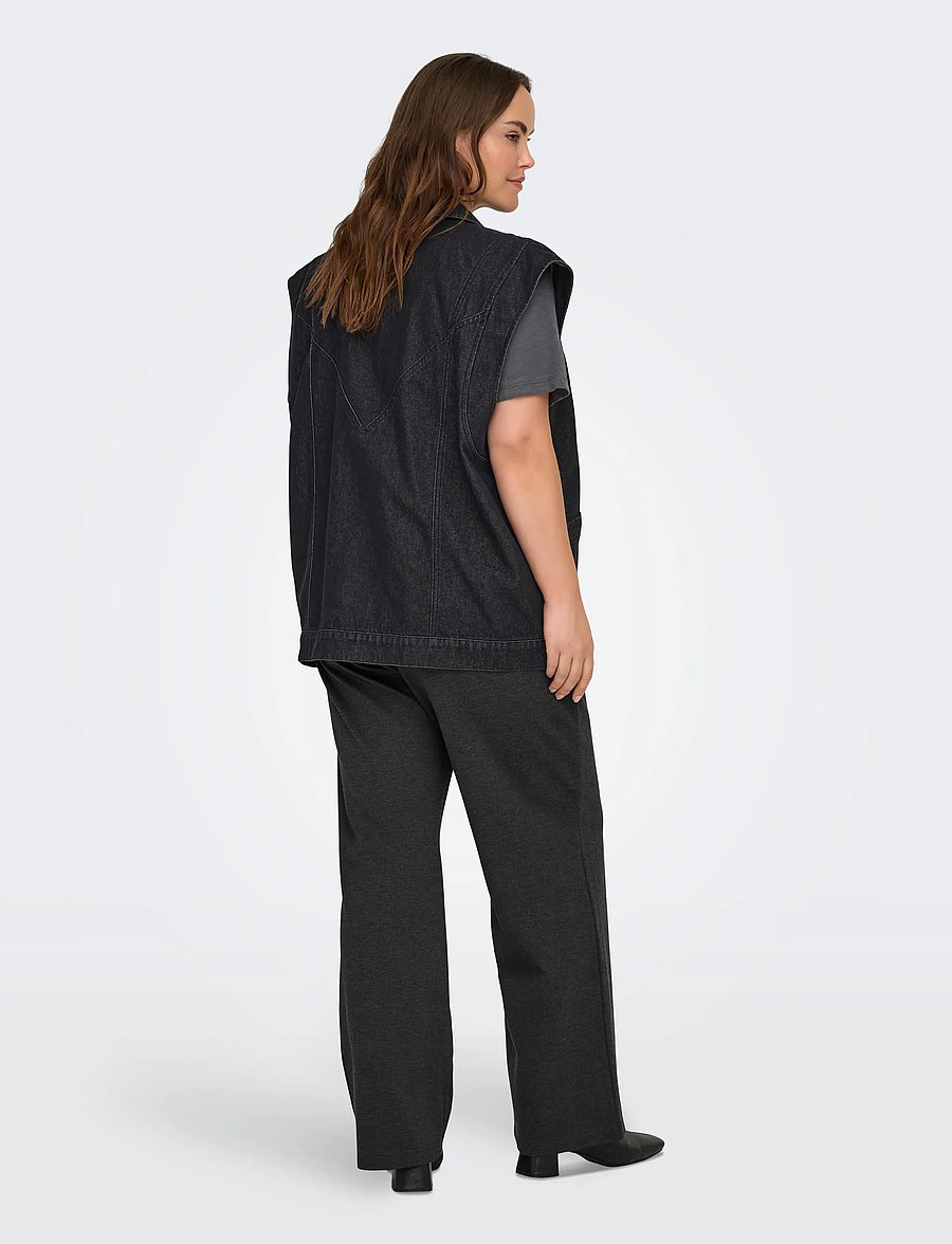 ONLY Carmakoma - CARKENNEDY SL DNM WAISTCOAT BOX BJ - frühlingsjacken - washed black - 3
