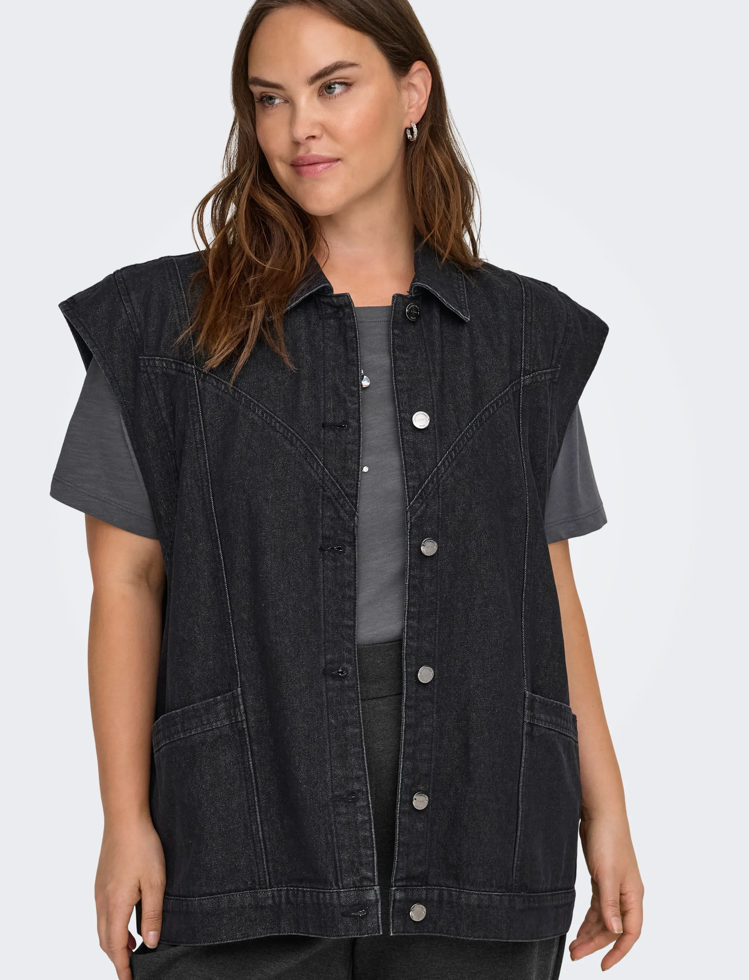 ONLY Carmakoma Carkennedy Sl Dnm Waistcoat Box Bj västar dam – bild 6