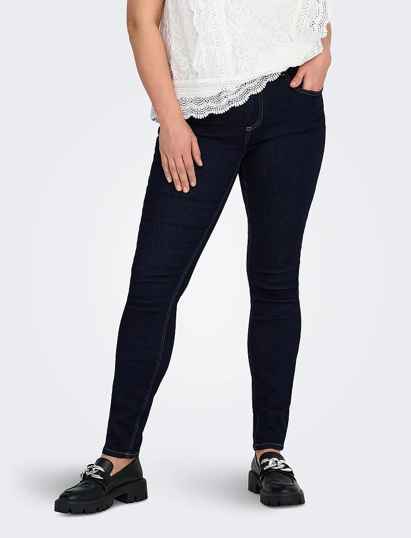 ONLY Carmakoma - CARWILLY REG SKINNY JEANS PIM1005 - skinny jeans - dark blue denim - 0