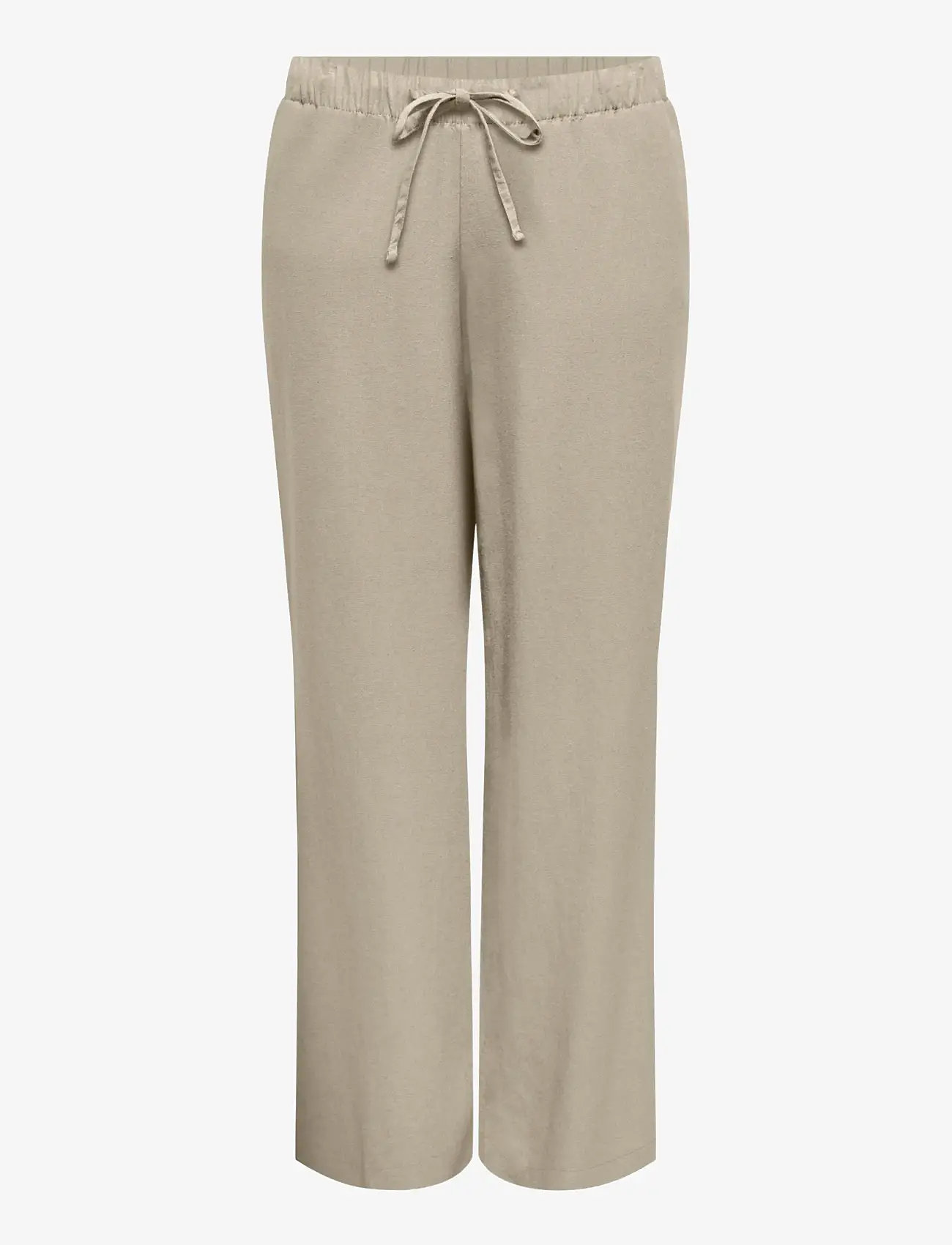 ONLY Carmakoma - CARGOA MW LINEN BL PULL-UP PANT CC PNT - leinenhosen - oxford tan - 0