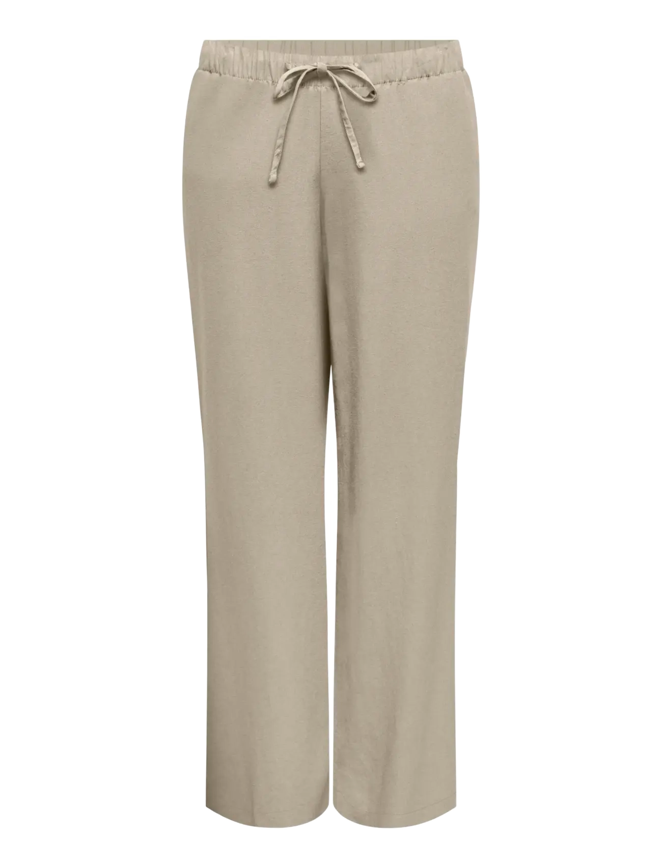 ONLY Carmakoma CARGOA MW LINEN BL PULL-UP PANT CC PNT - Tøj - OXFORD TAN / beige