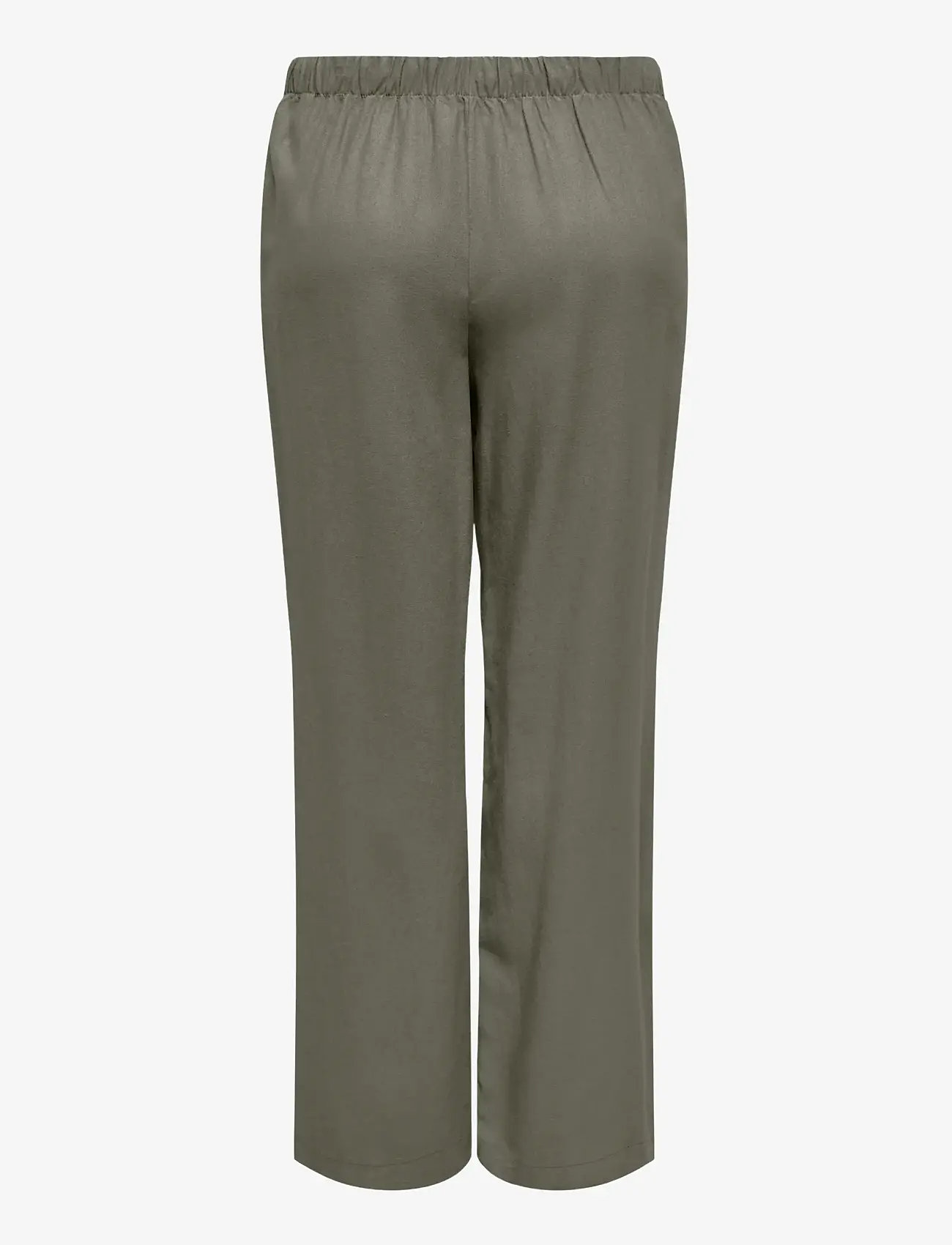 ONLY Carmakoma - CARGOA MW LINEN BL PULL-UP PANT CC PNT - leinenhosen - smokey olive - 1