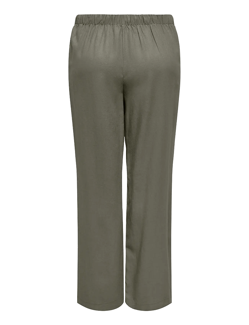 ONLY Carmakoma - CARGOA MW LINEN BL PULL-UP PANT CC PNT - leinenhosen - smokey olive - 1