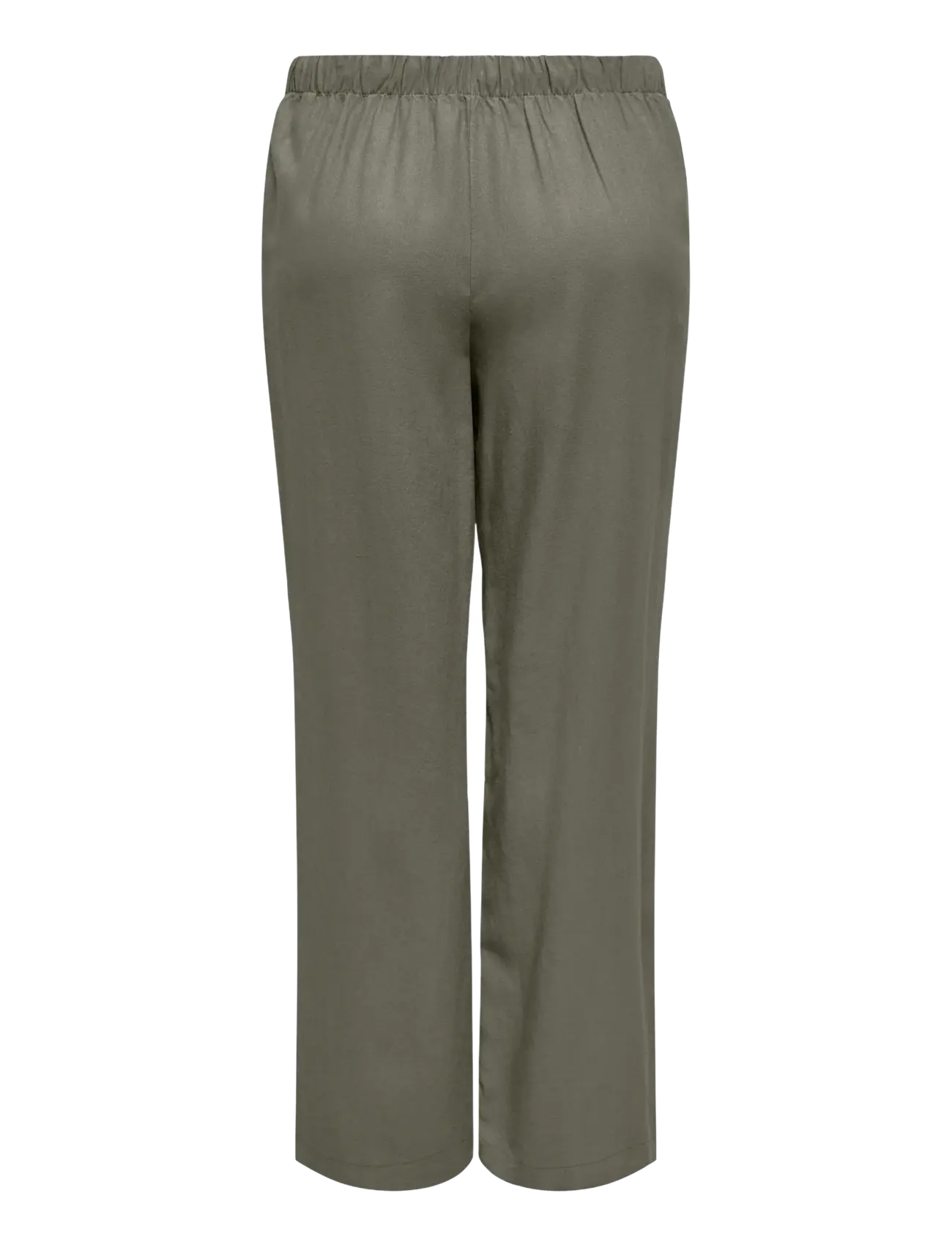 ONLY Carmakoma - CARGOA MW LINEN BL PULL-UP PANT CC PNT - linnen broeken - smokey olive - 1