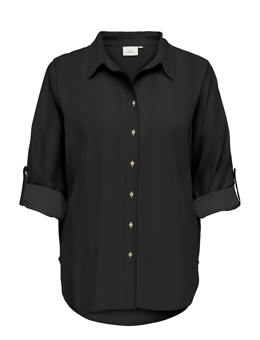 ONLY Carmakoma - CARGOA 3/4 STRAP LINEN BL SHIRT CC PNT - black - 0