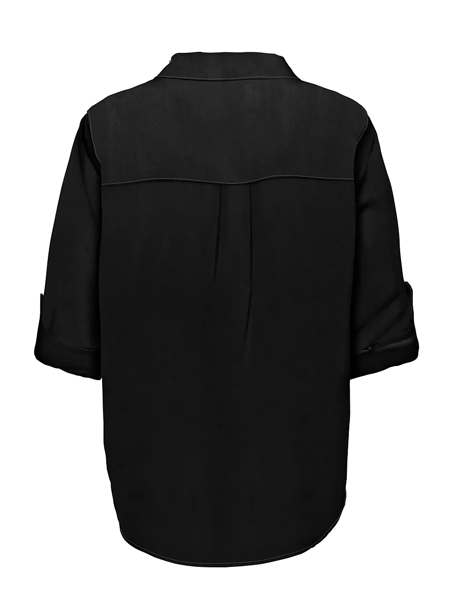 ONLY Carmakoma - CARGOA 3/4 STRAP LINEN BL SHIRT CC PNT - black - 1