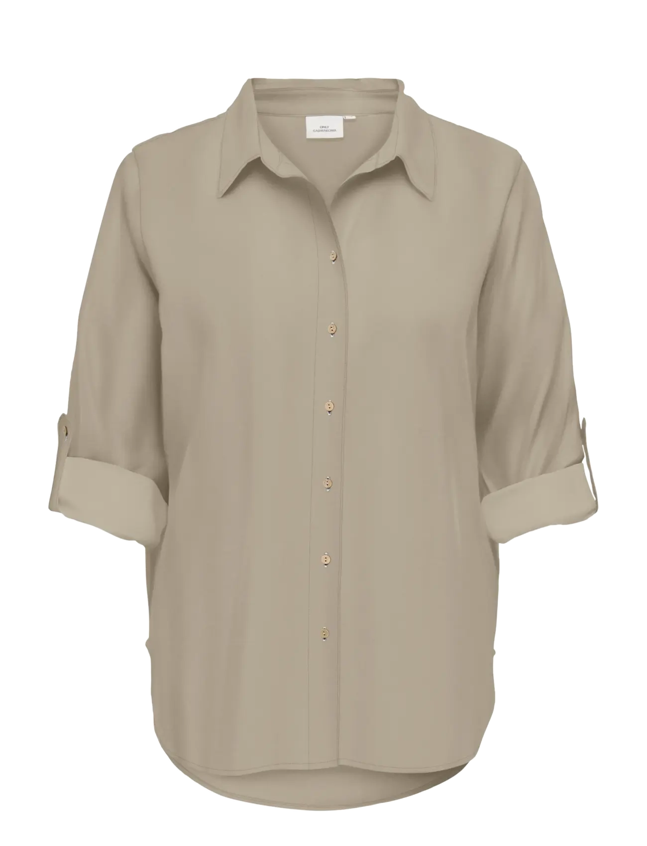 ONLY Carmakoma CARGOA 3/4 STRAP LINEN BL SHIRT CC PNT - ONLY Carmakoma - OXFORD TAN / beige