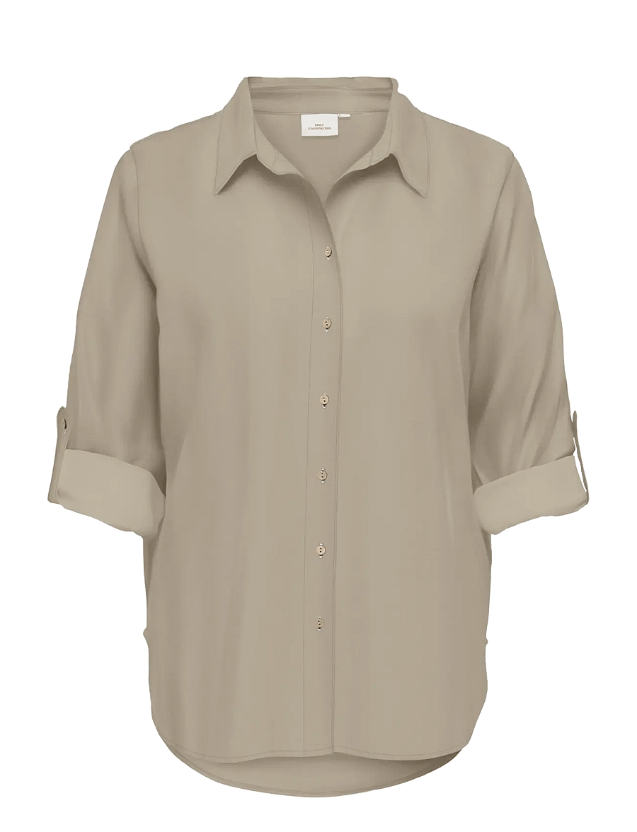 ONLY Carmakoma - CARGOA 3/4 STRAP LINEN BL SHIRT CC PNT - linased särgid - oxford tan - 0