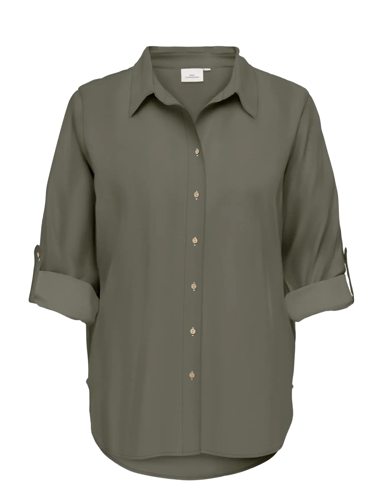 ONLY Carmakoma CARGOA 3/4 STRAP LINEN BL SHIRT CC PNT - Särgid - SMOKEY OLIVE / khaki/green
