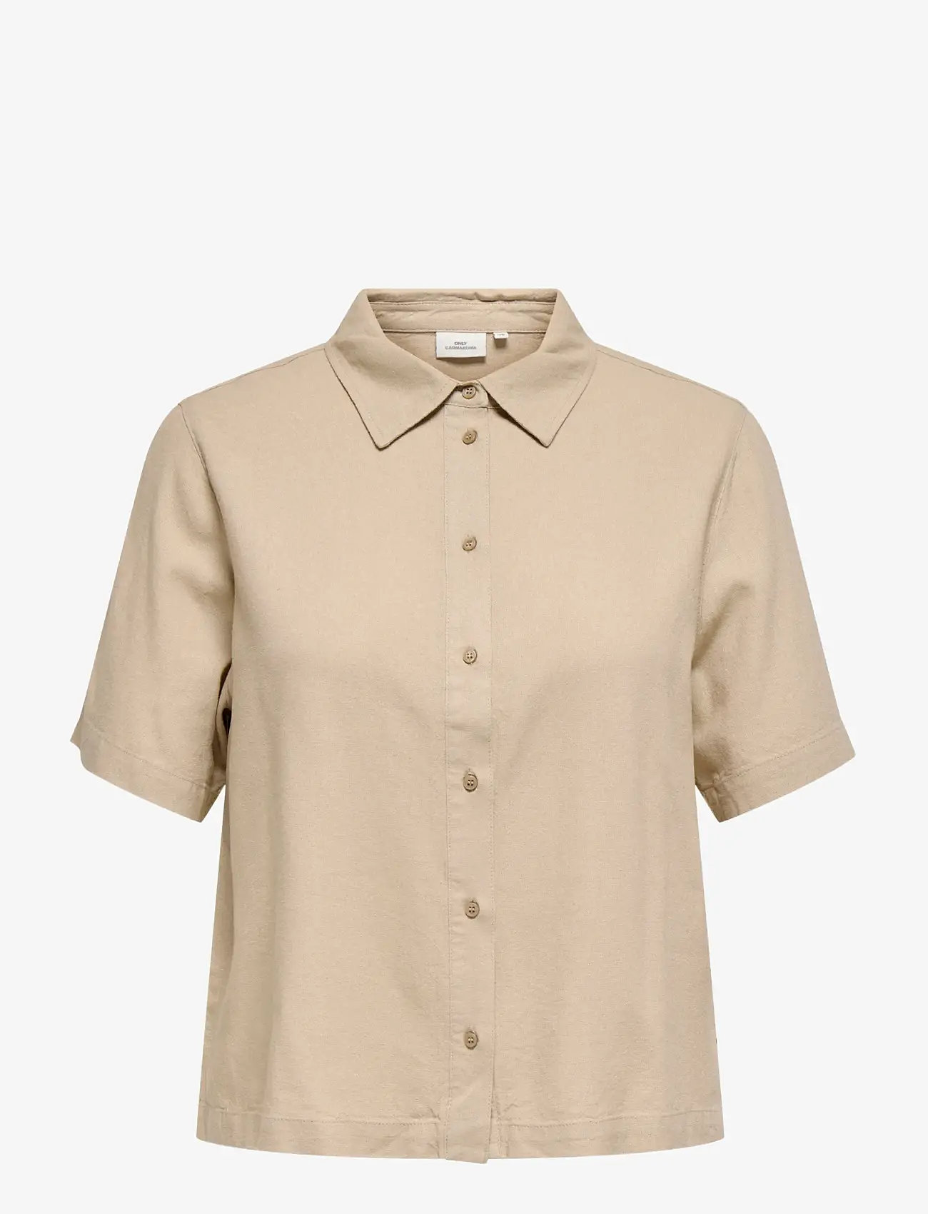 ONLY Carmakoma - CARGOA S/S LINEN BL SHIRT CC PNT - leinenhemden - oxford tan - 0