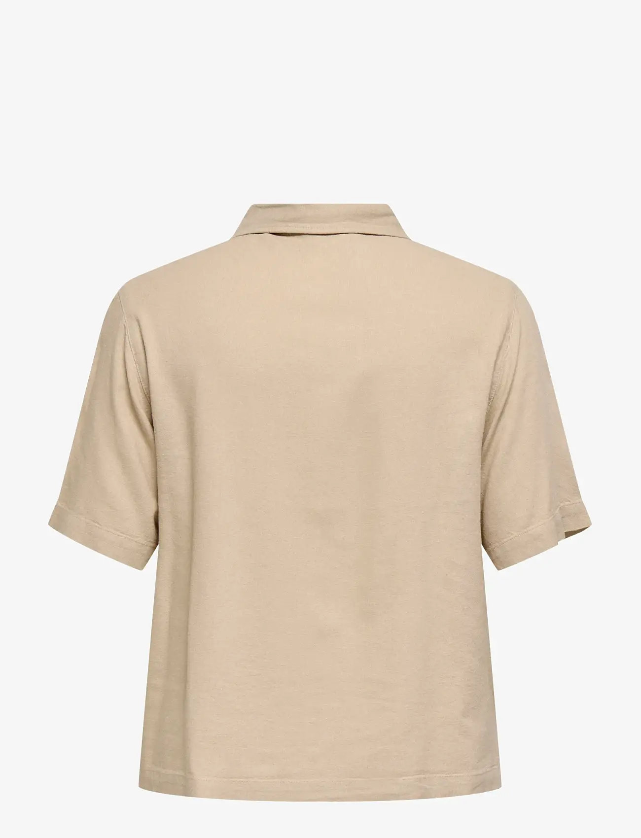 ONLY Carmakoma - CARGOA S/S LINEN BL SHIRT CC PNT - leinenhemden - oxford tan - 1