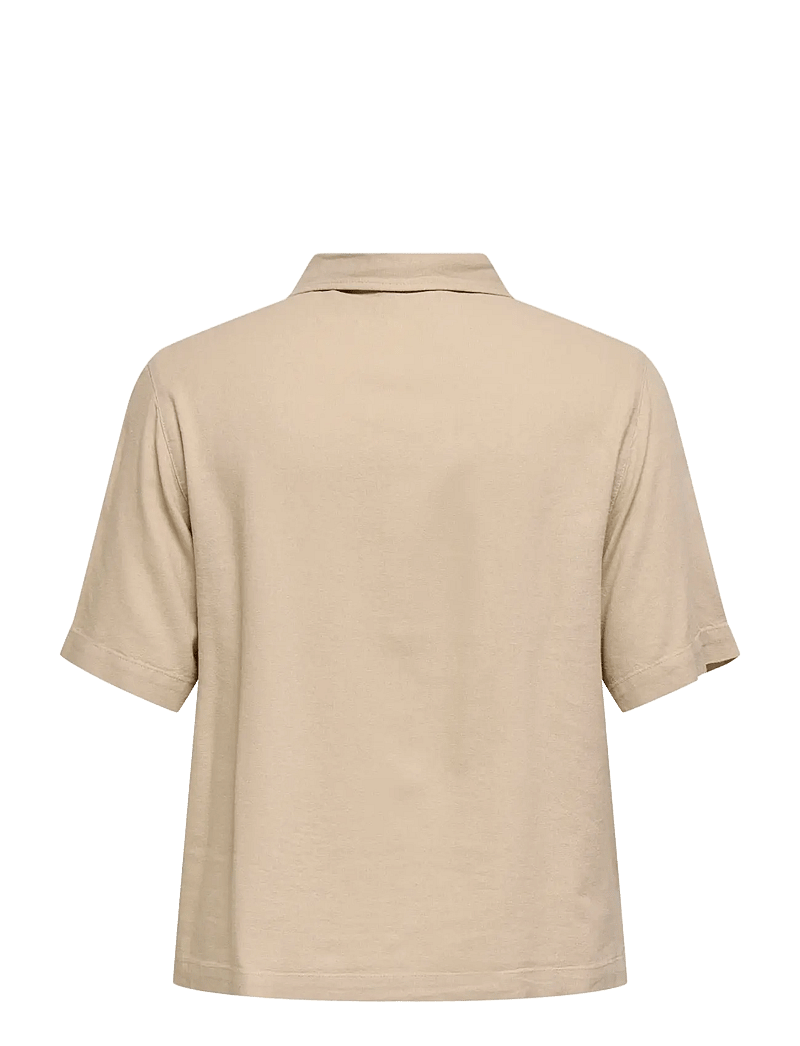 ONLY Carmakoma - CARGOA S/S LINEN BL SHIRT CC PNT - leinenhemden - oxford tan - 1