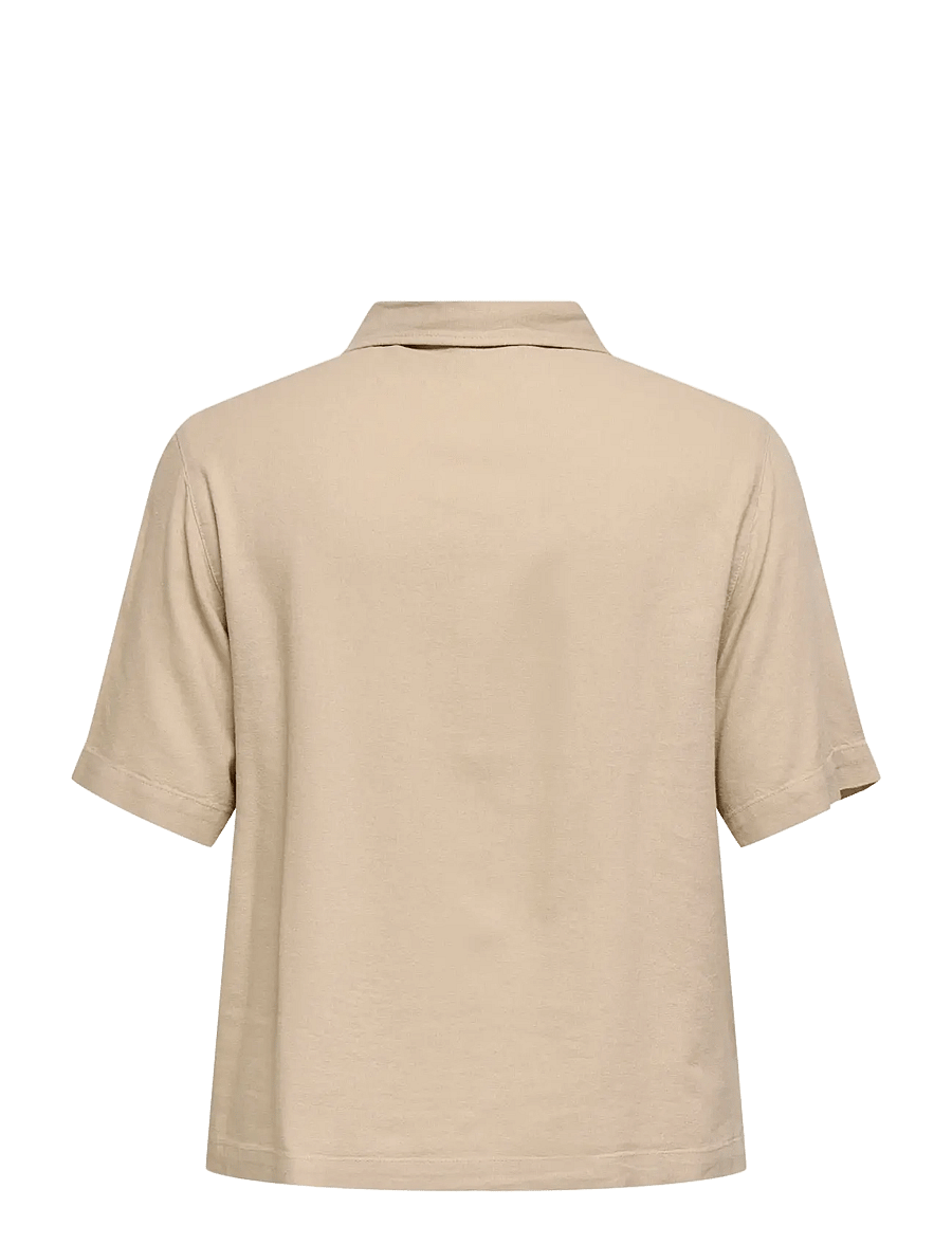 ONLY Carmakoma - CARGOA S/S LINEN BL SHIRT CC PNT - linased särgid - oxford tan - 1