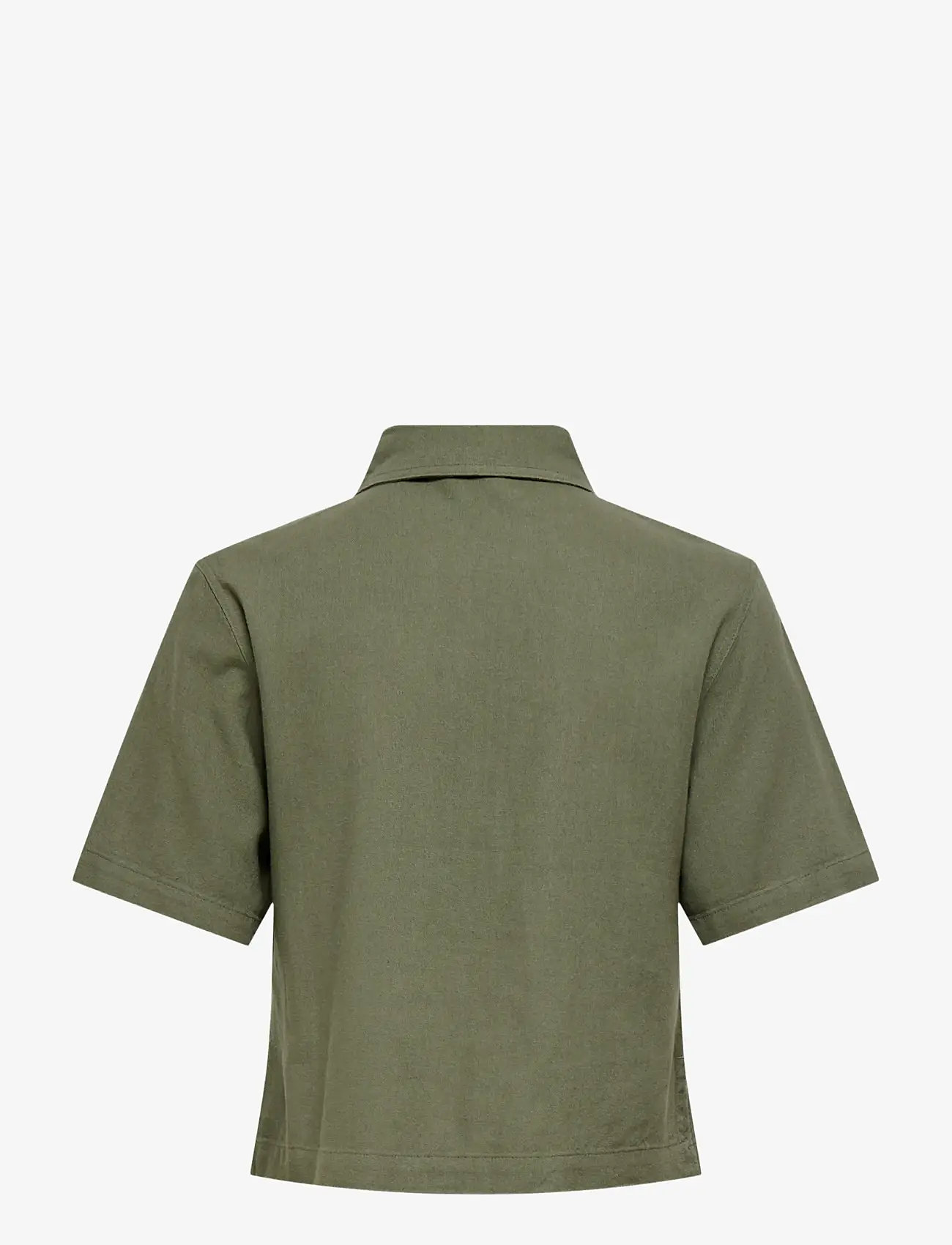 ONLY Carmakoma - CARGOA S/S LINEN BL SHIRT CC PNT - leinenhemden - smokey olive - 1