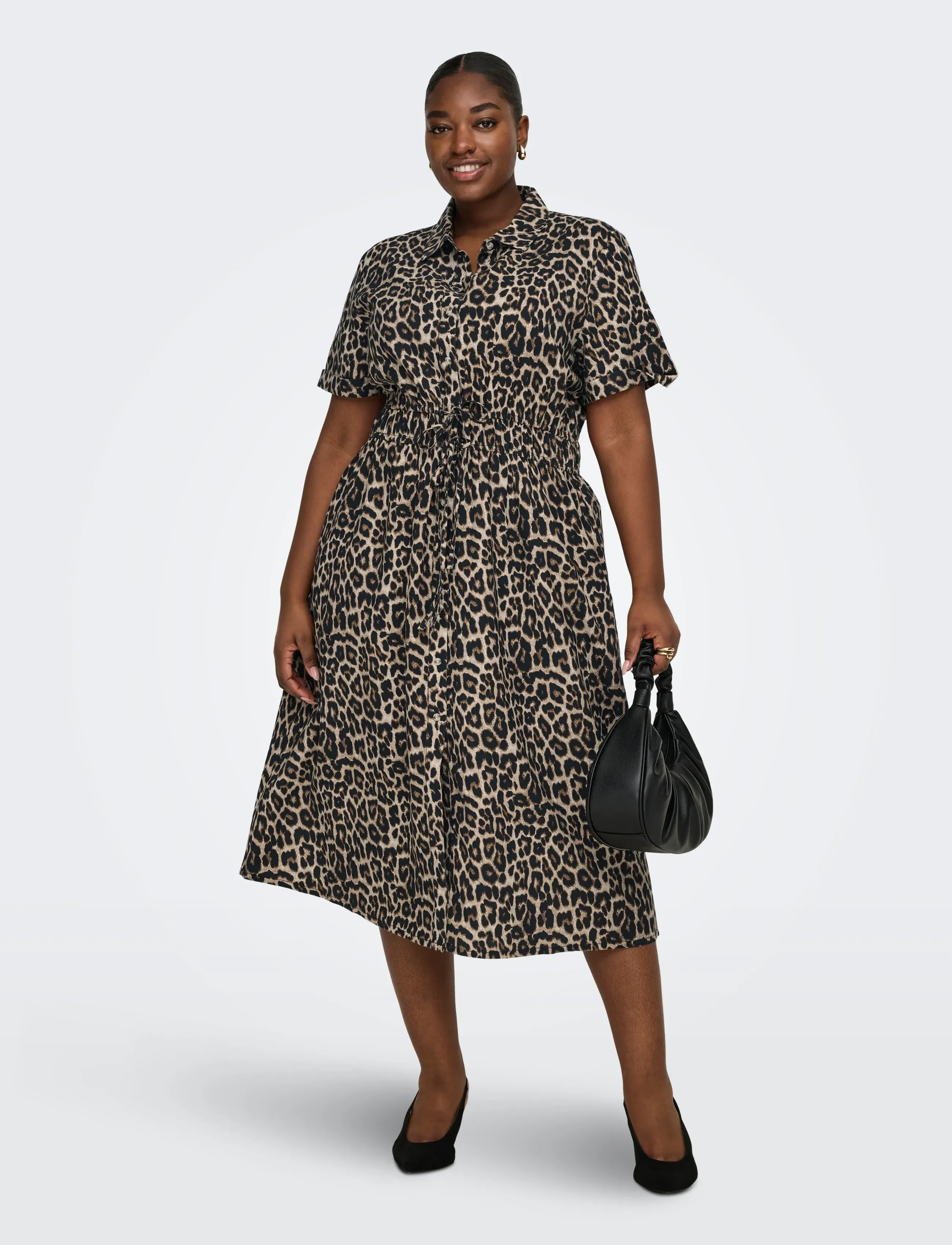 ONLY Carmakoma CARARIS LIFE 2/4 LONG SHIRT DRESS PNT - Hemdkleider - BLACK / black