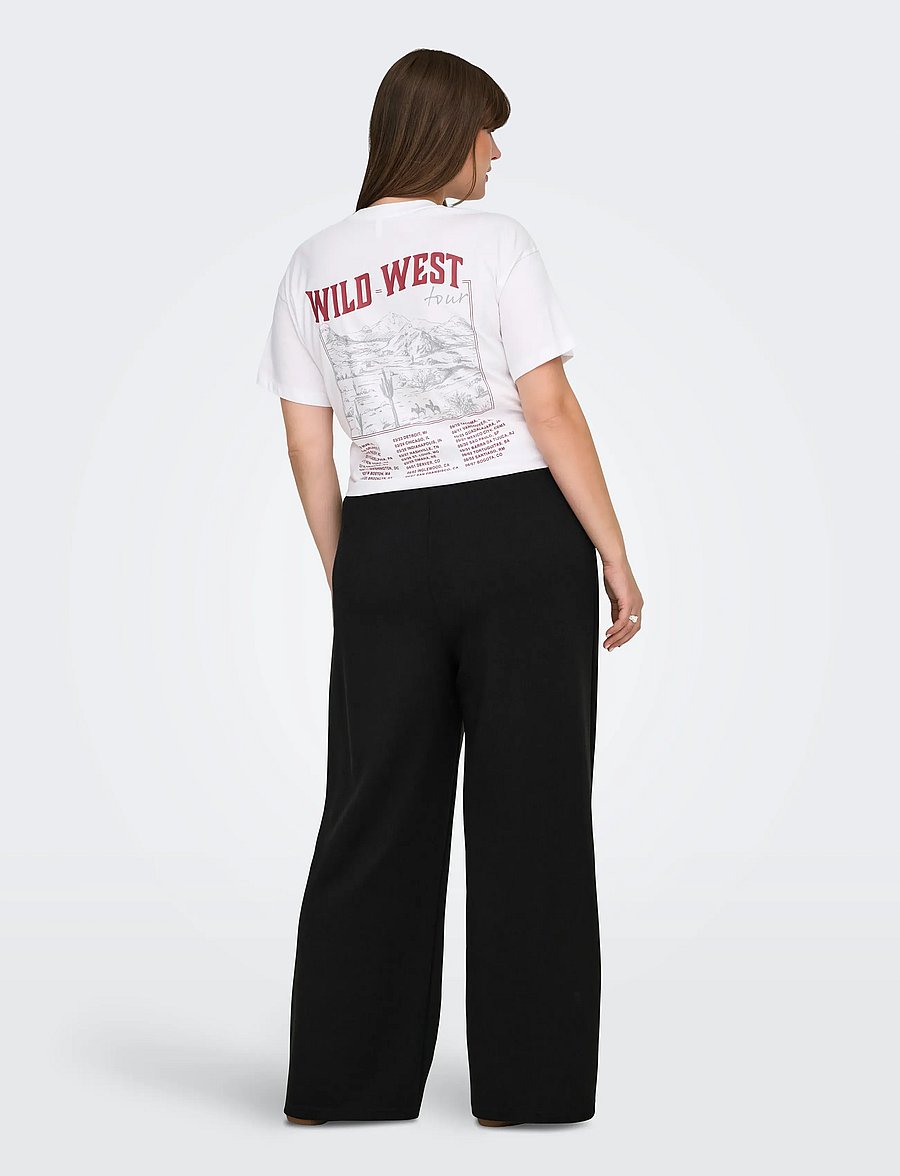 ONLY Carmakoma - CARSCARLETT WIDE PANT SWT NOOS - pantalons larges - black - 3