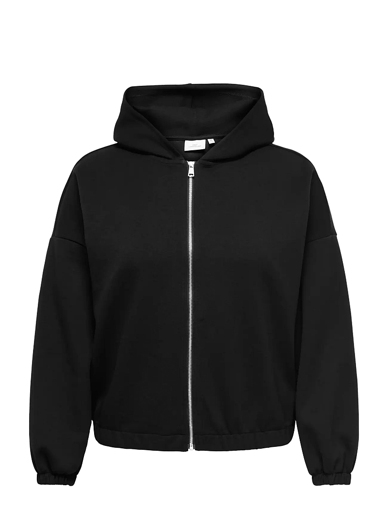 ONLY Carmakoma - CARSCARLETT LS ELASTIC ZIP HOOD SWT NOOS - dressipluusid - black - 1
