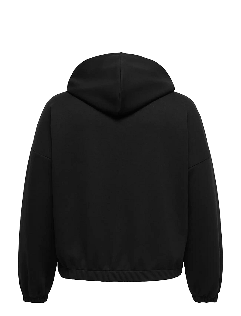 ONLY Carmakoma - CARSCARLETT LS ELASTIC ZIP HOOD SWT NOOS - dressipluusid - black - 2
