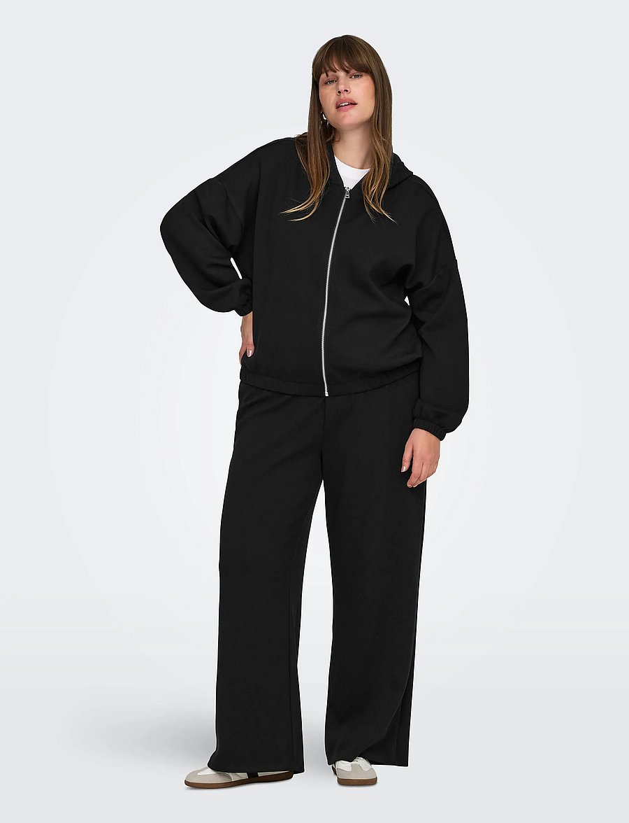 ONLY Carmakoma - CARSCARLETT LS ELASTIC ZIP HOOD SWT NOOS - pulls à capuche - black - 0