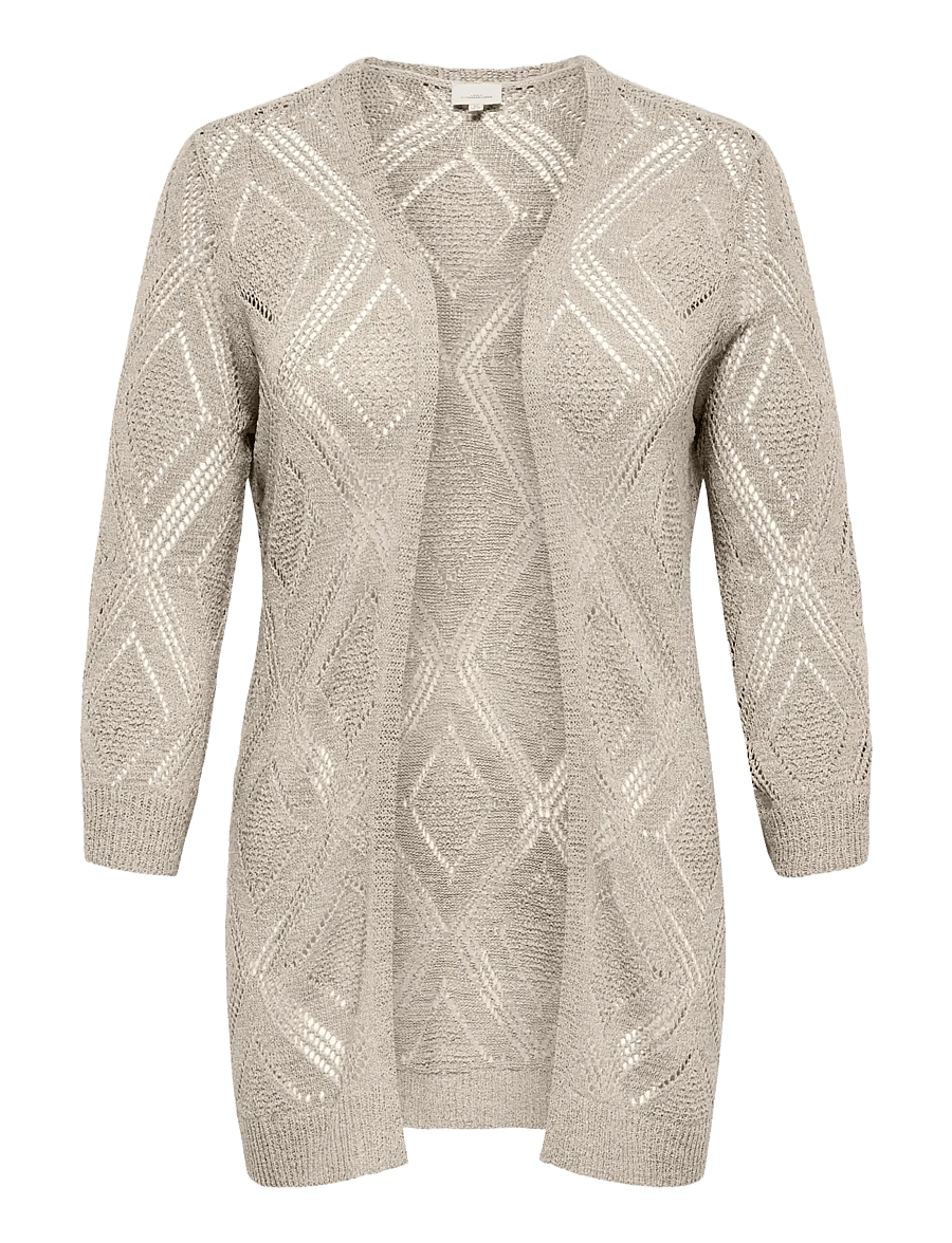 ONLY Carmakoma - CARPAMELA 7/8 OPEN CARDIGAN KNT - cardigans - birch - 0