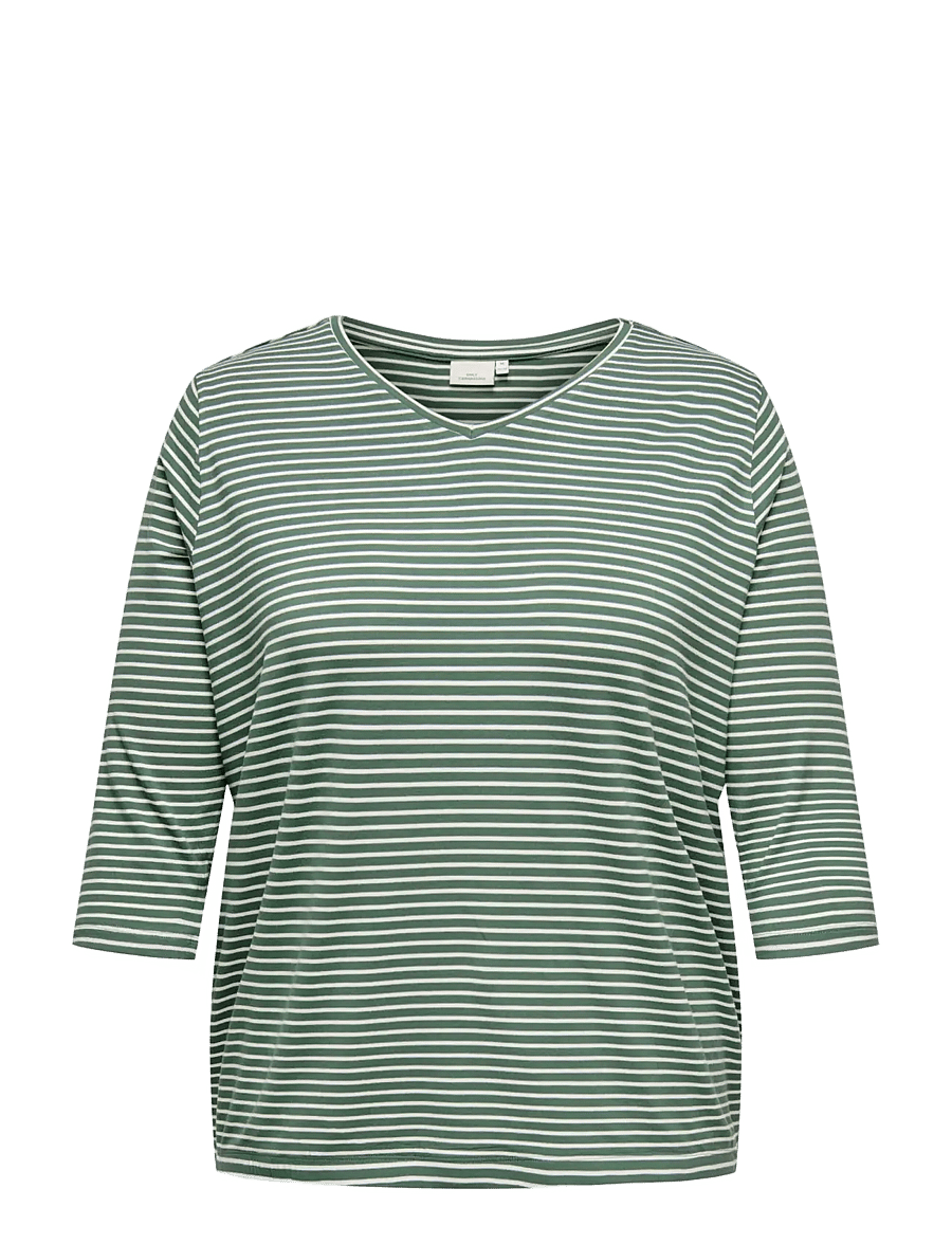 ONLY Carmakoma - CARLINA 3/4 SLEEVE V-NECK BLOUSE JRS - laurel wreath - 1