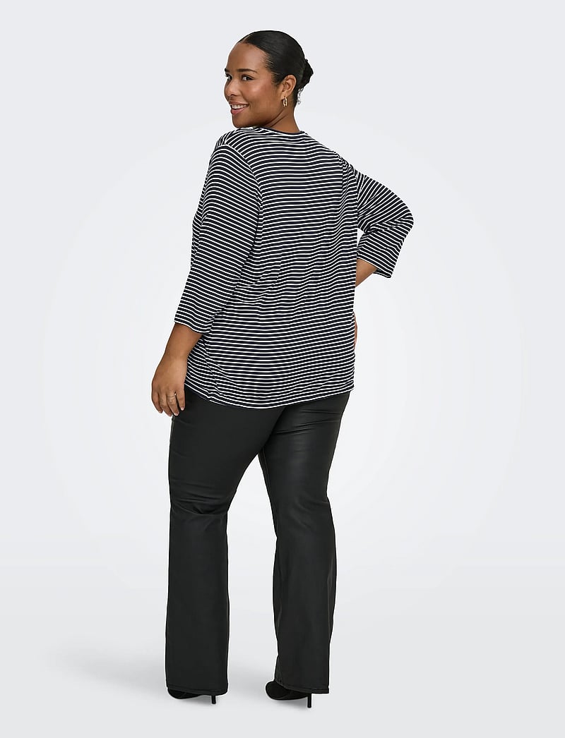 ONLY Carmakoma - CARLINA 3/4 SLEEVE V-NECK BLOUSE JRS - långärmade toppar - night sky - 3