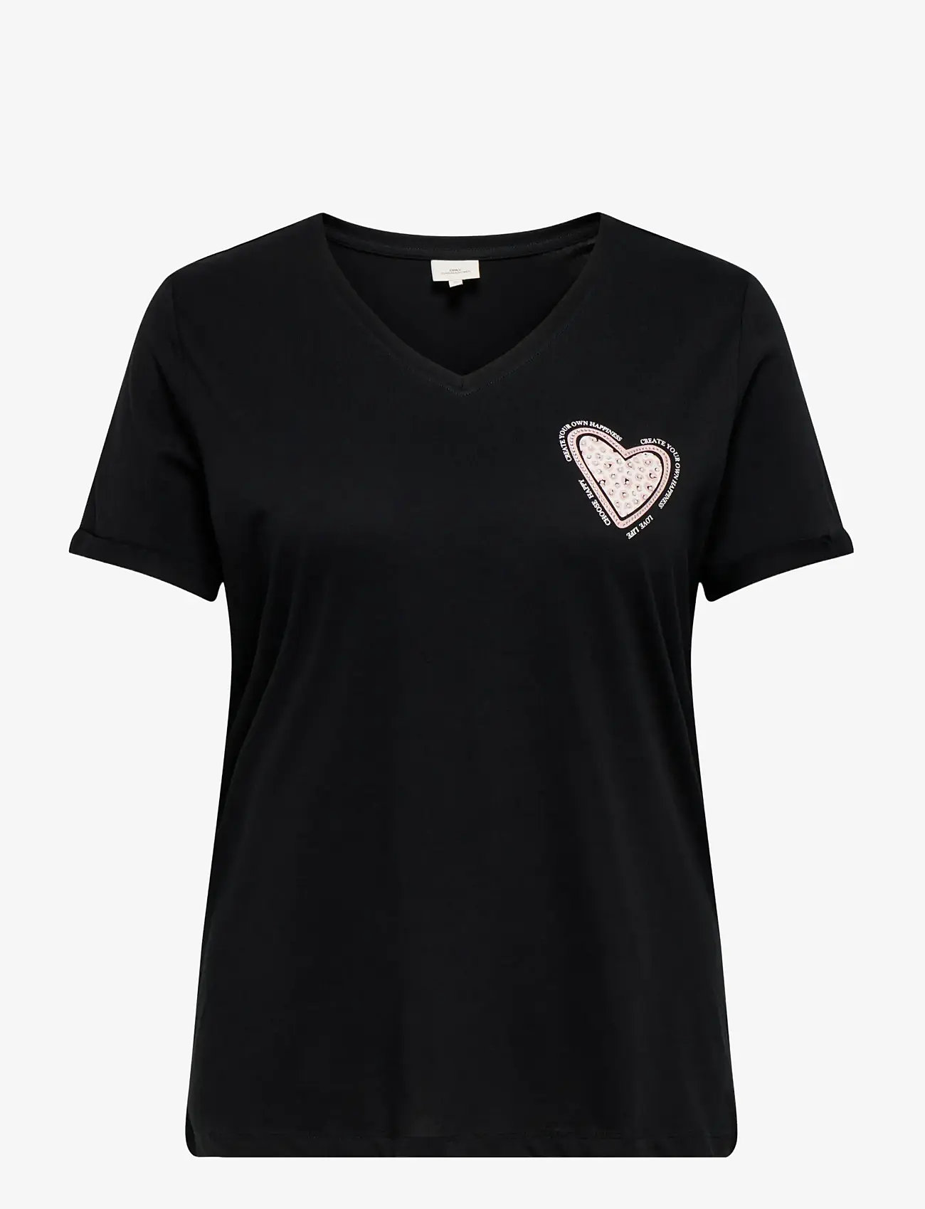 ONLY Carmakoma - CARBEA SS V-NECK TEE JRS - t-shirts - black - 0