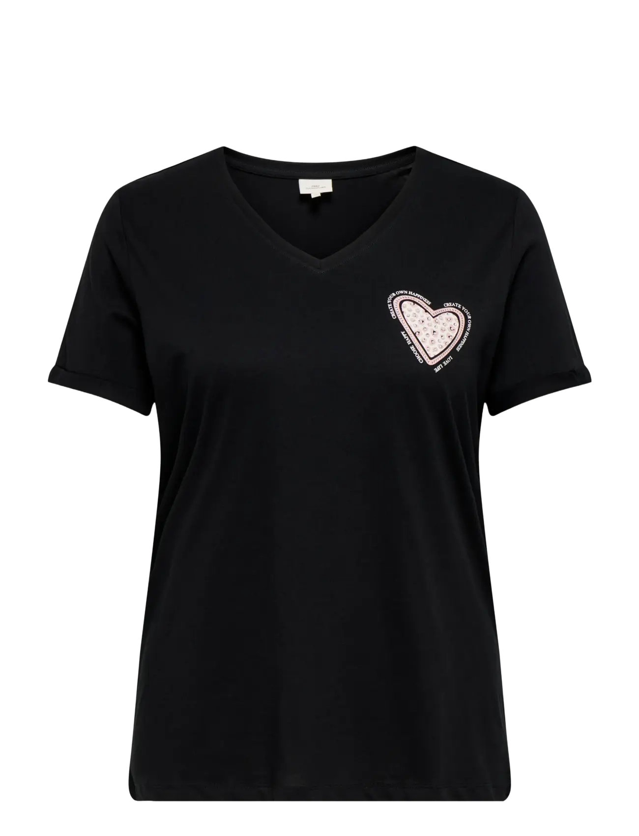 ONLY Carmakoma - CARBEA SS V-NECK TEE JRS - t-shirts - black - 0