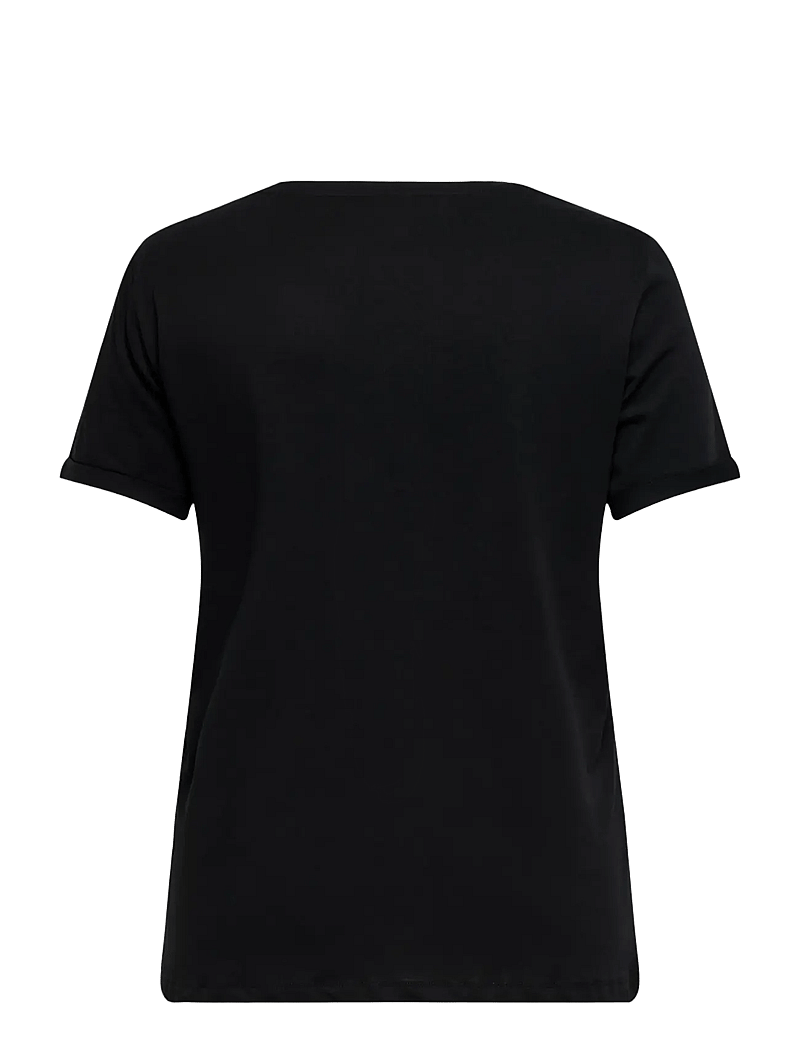 ONLY Carmakoma - CARBEA SS V-NECK TEE JRS - t-shirts - black - 1