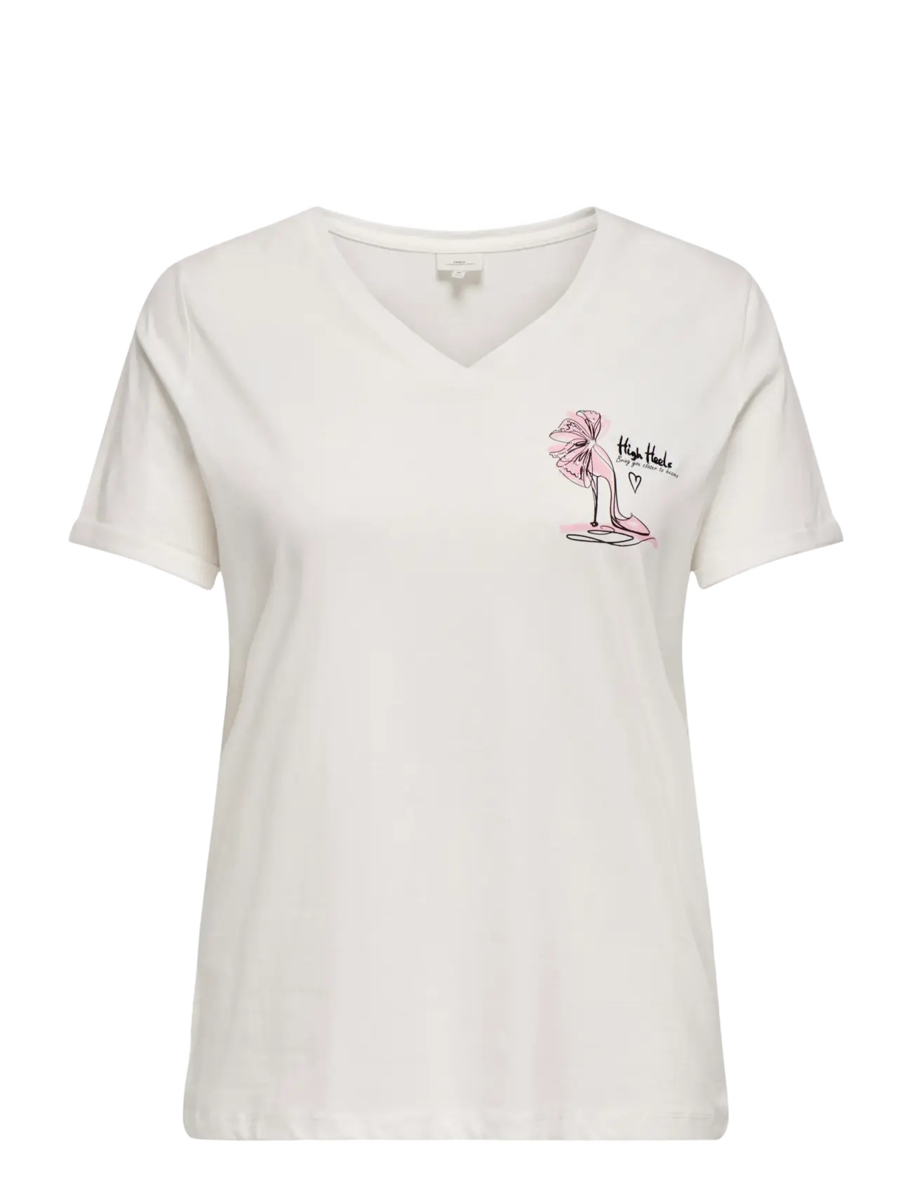 ONLY Carmakoma CARBEA SS V-NECK TEE JRS - Plus Size - CLOUD DANCER / cream