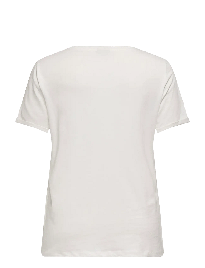 ONLY Carmakoma - CARBEA SS V-NECK TEE JRS - t-shirts - cloud dancer - 1