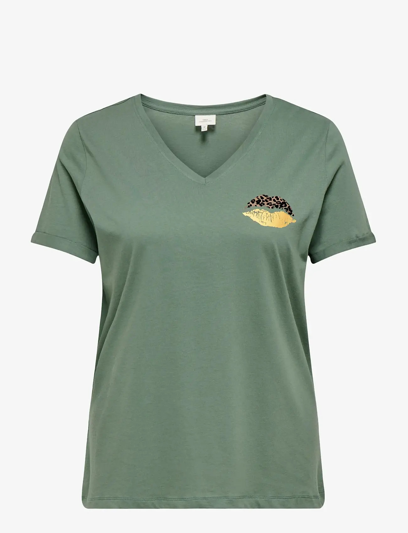 ONLY Carmakoma - CARBEA SS V-NECK TEE JRS - t-shirts - laurel wreath - 0