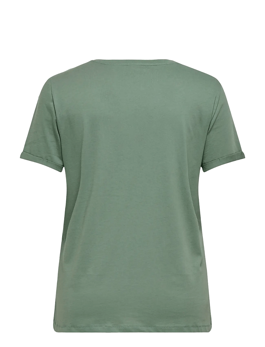 ONLY Carmakoma - CARBEA SS V-NECK TEE JRS - t-shirts - laurel wreath - 1