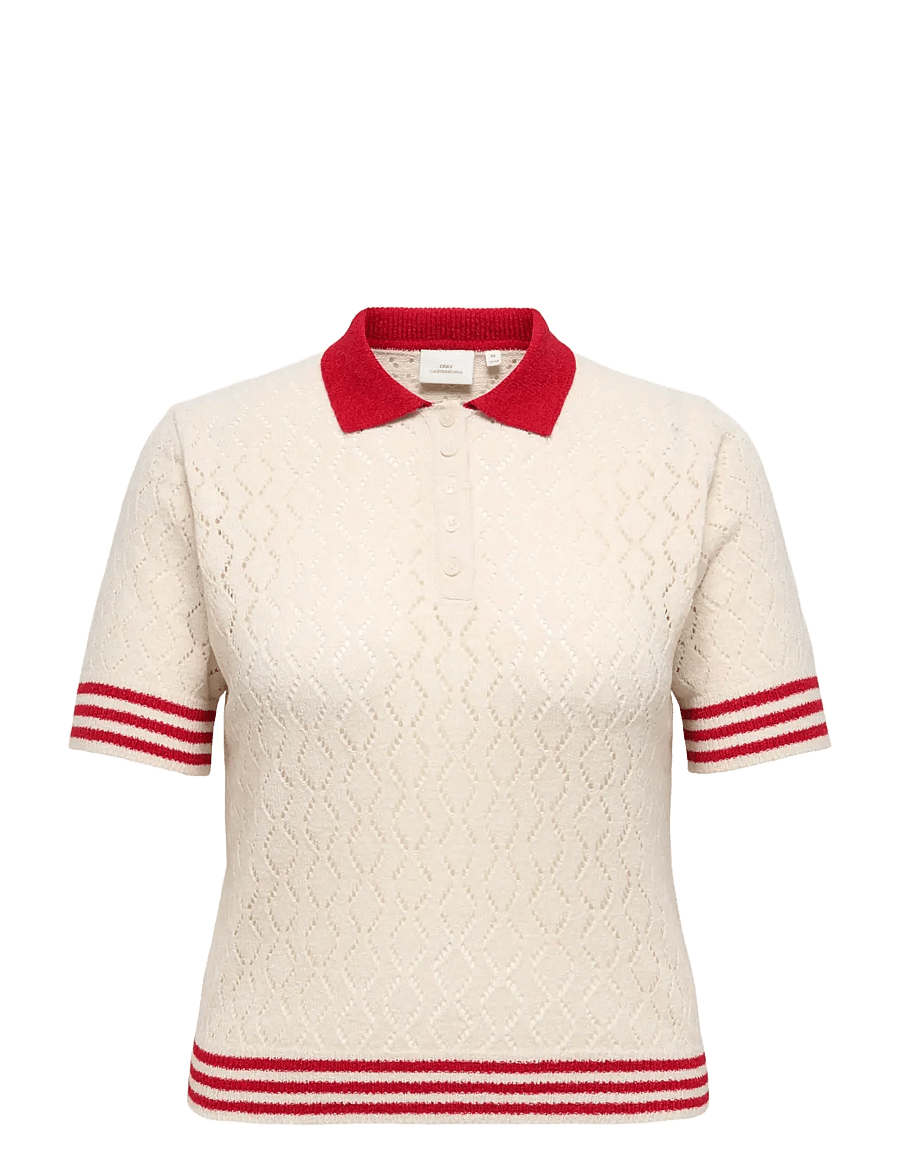 ONLY Carmakoma - CARSUNNY SS POINTELLE POLO KNT - pulls - birch - 0