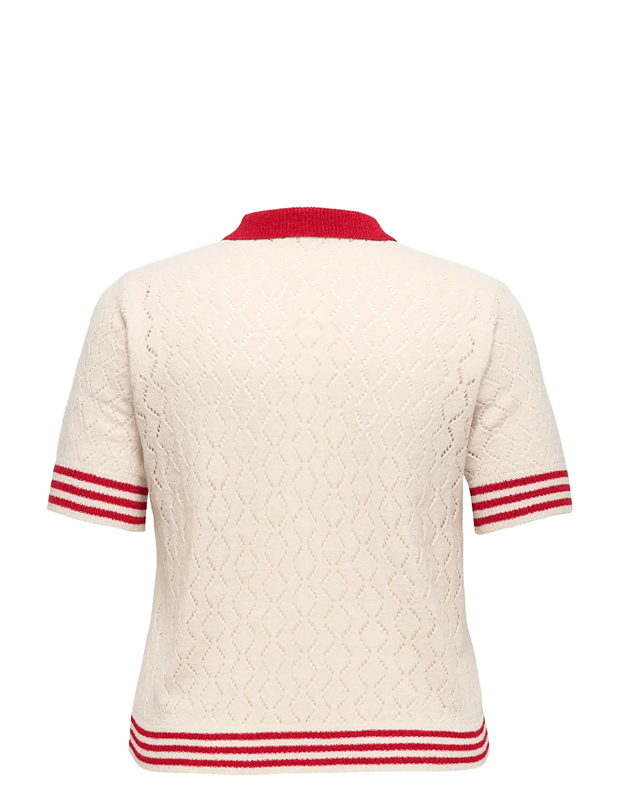 ONLY Carmakoma - CARSUNNY SS POINTELLE POLO KNT - pulls - birch - 1