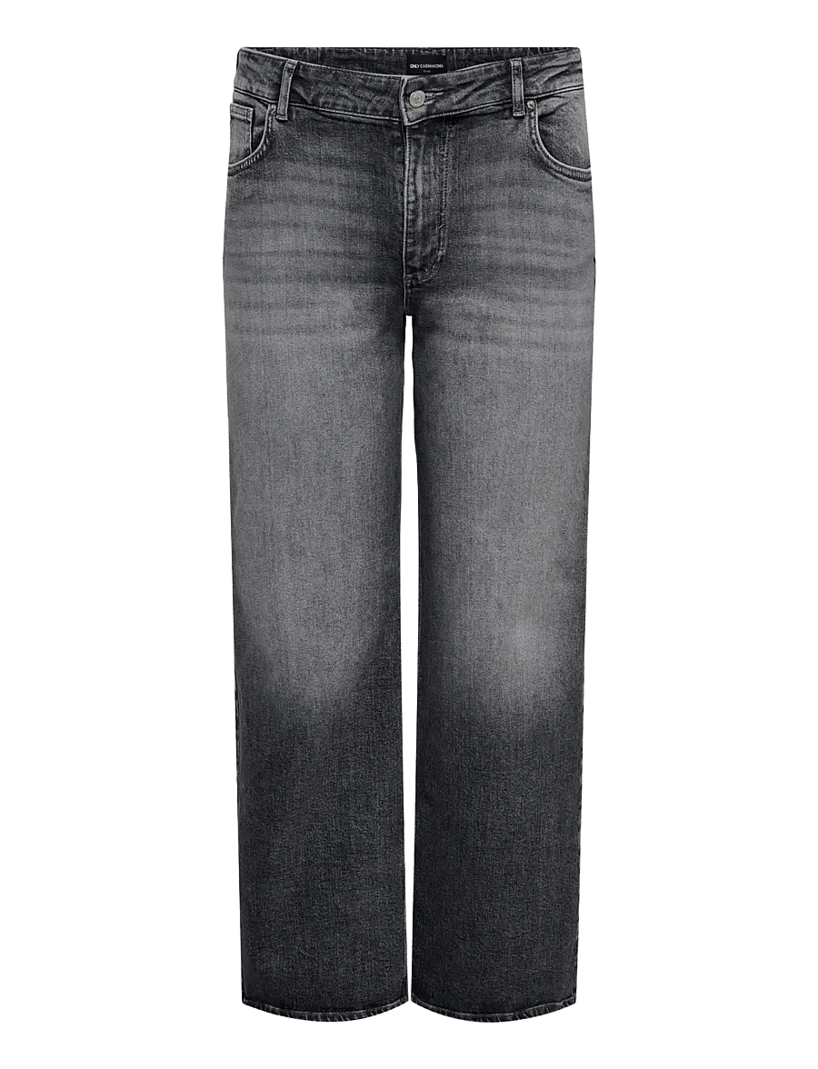 ONLY Carmakoma - CARJUICY HW WIDE REA957 DNM NOOS - hosen mit weitem bein - dark grey denim - 1