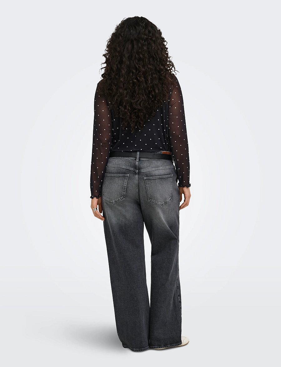 ONLY Carmakoma - CARJUICY HW WIDE REA957 DNM NOOS - hosen mit weitem bein - dark grey denim - 3