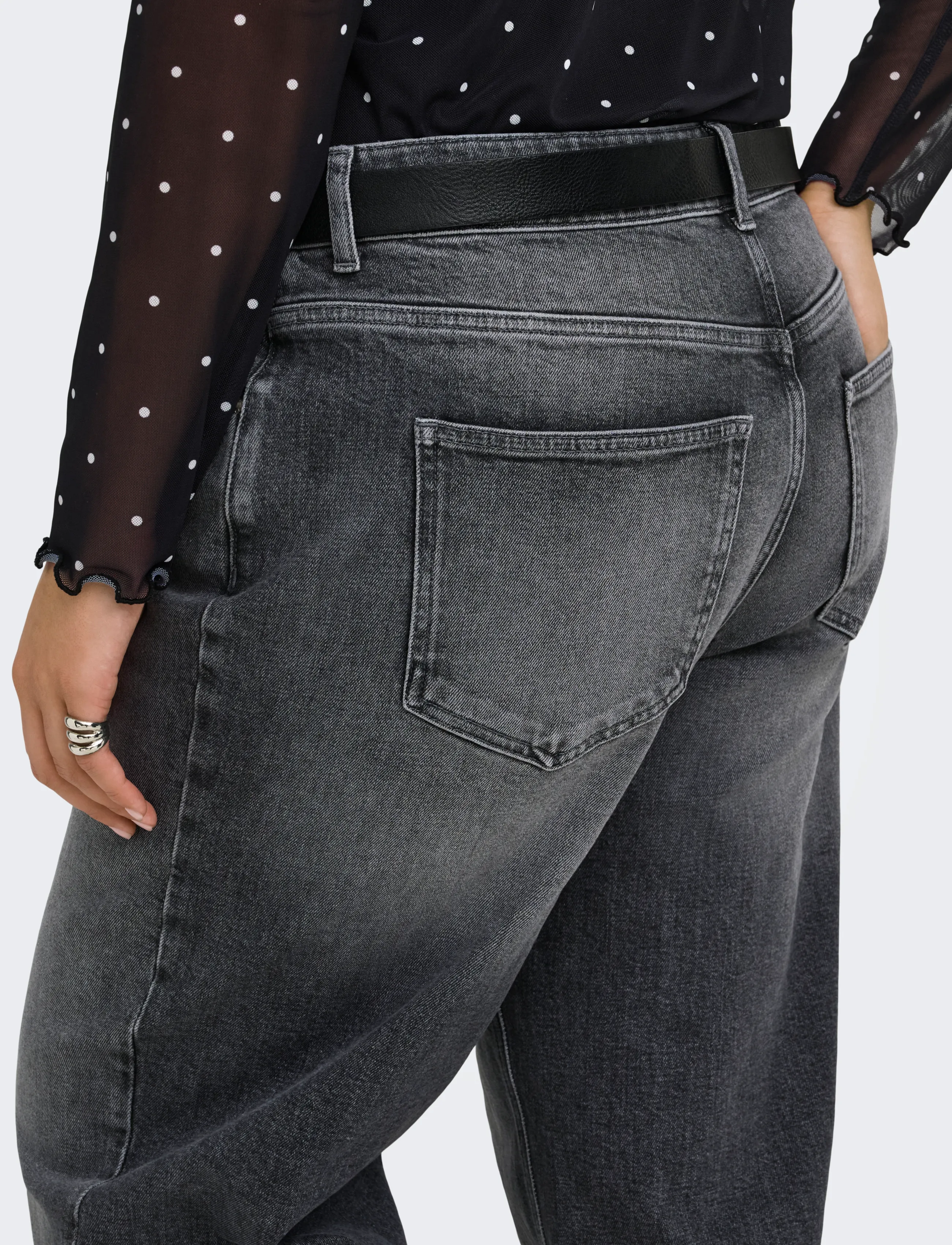 ONLY Carmakoma - CARJUICY HW WIDE REA957 DNM NOOS - hosen mit weitem bein - dark grey denim - 5