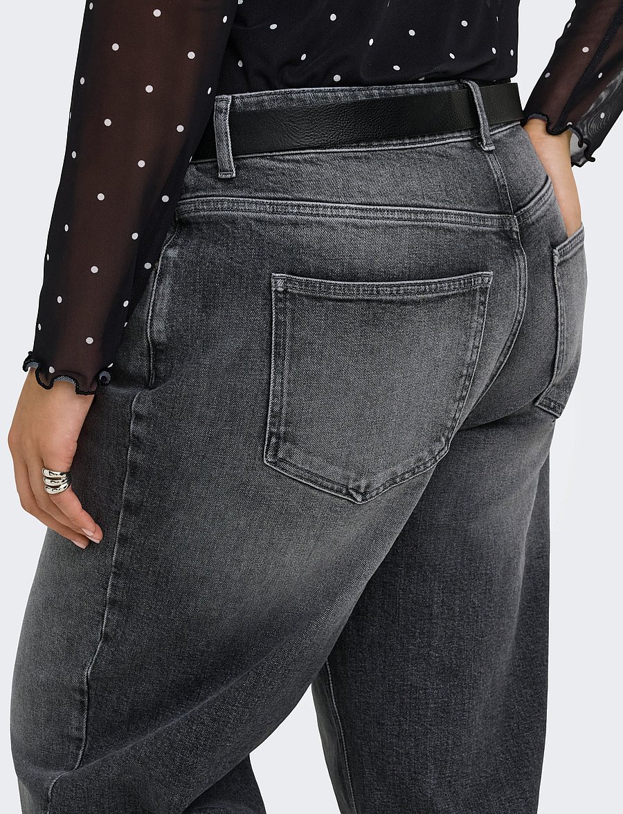 ONLY Carmakoma - CARJUICY HW WIDE REA957 DNM NOOS - hosen mit weitem bein - dark grey denim - 5