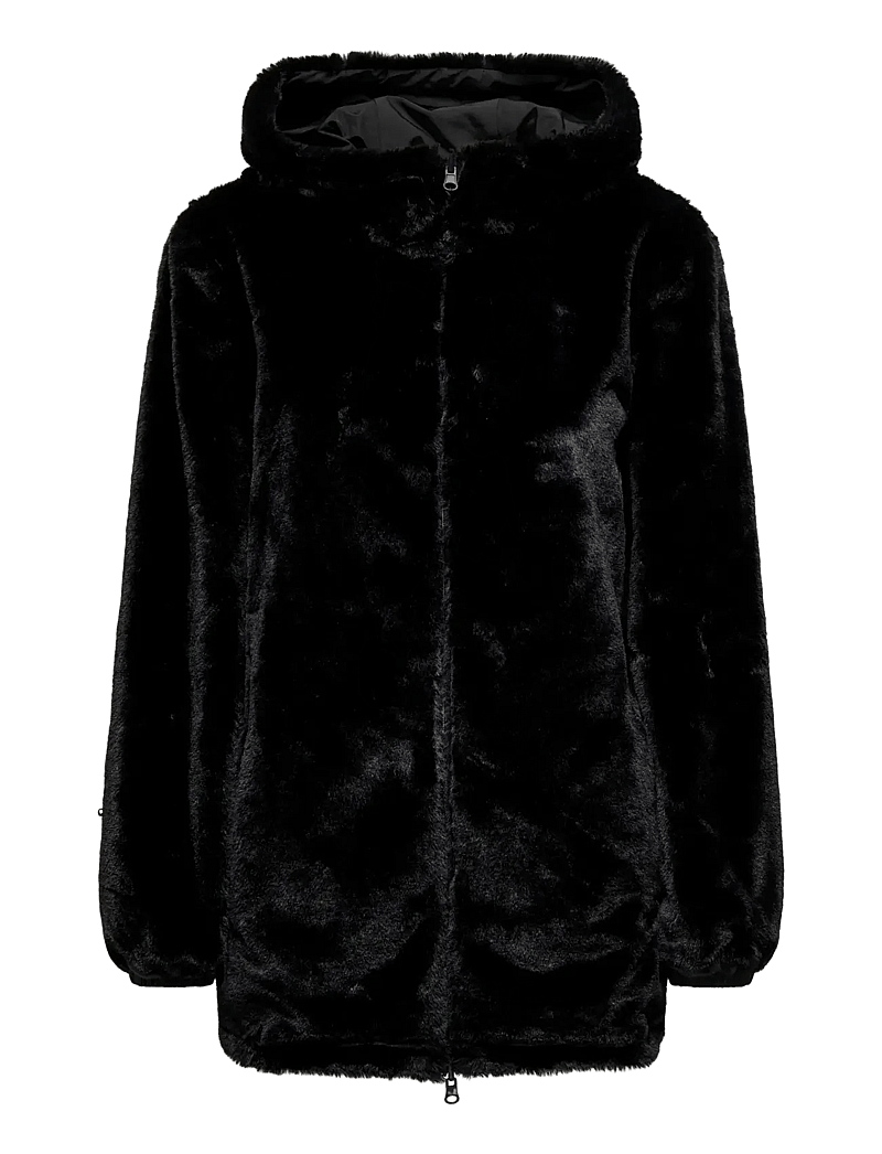 ONLY Carmakoma - CARCANDY REV. PARKA COAT OTW - kunstpelz - black - 1