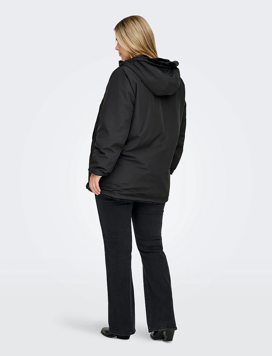 ONLY Carmakoma - CARCANDY REV. PARKA COAT OTW - gervifeldur - black - 3