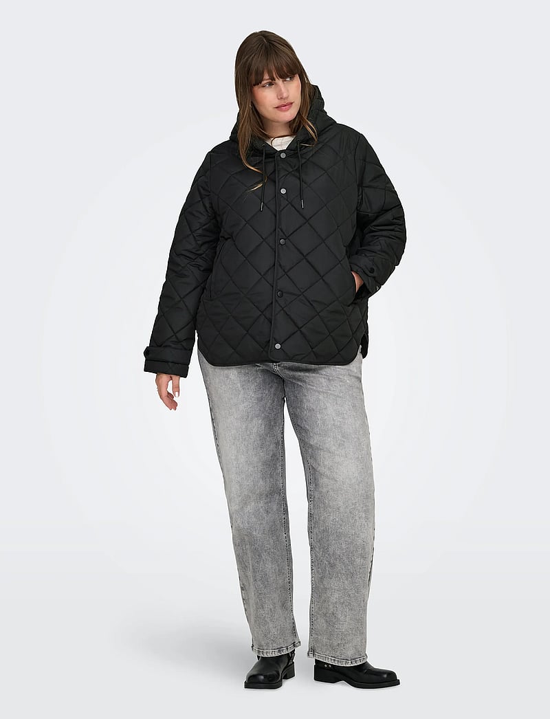 ONLY Carmakoma - CARJULIET QUILTED HOOD JACKET NOOS - kevadjoped - black - 0
