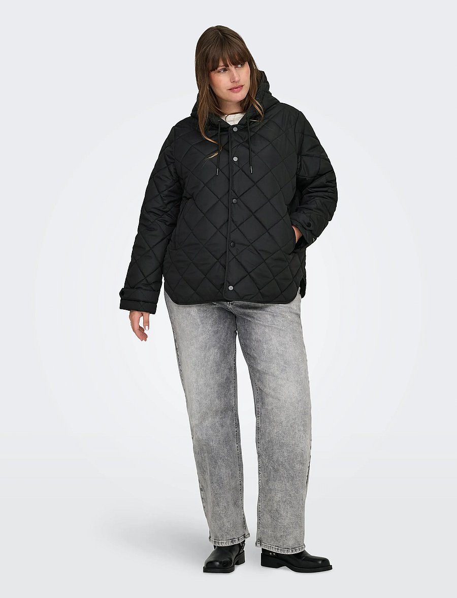 ONLY Carmakoma - CARJULIET QUILTED HOOD JACKET NOOS - forårsjakker - black - 0