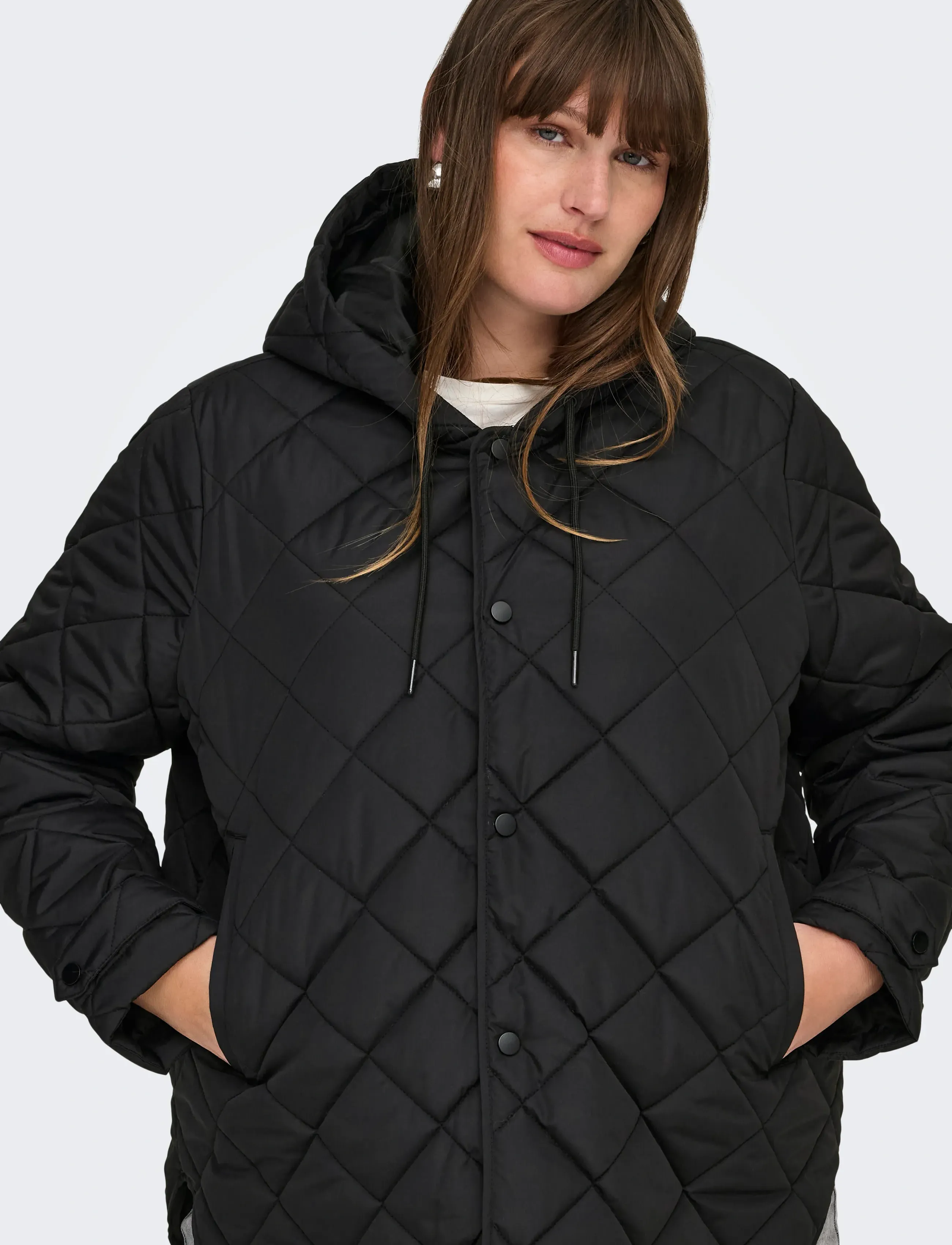 ONLY Carmakoma - CARJULIET QUILTED HOOD JACKET NOOS - forårsjakker - black - 3