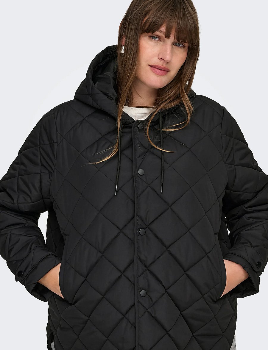 ONLY Carmakoma - CARJULIET QUILTED HOOD JACKET NOOS - forårsjakker - black - 3