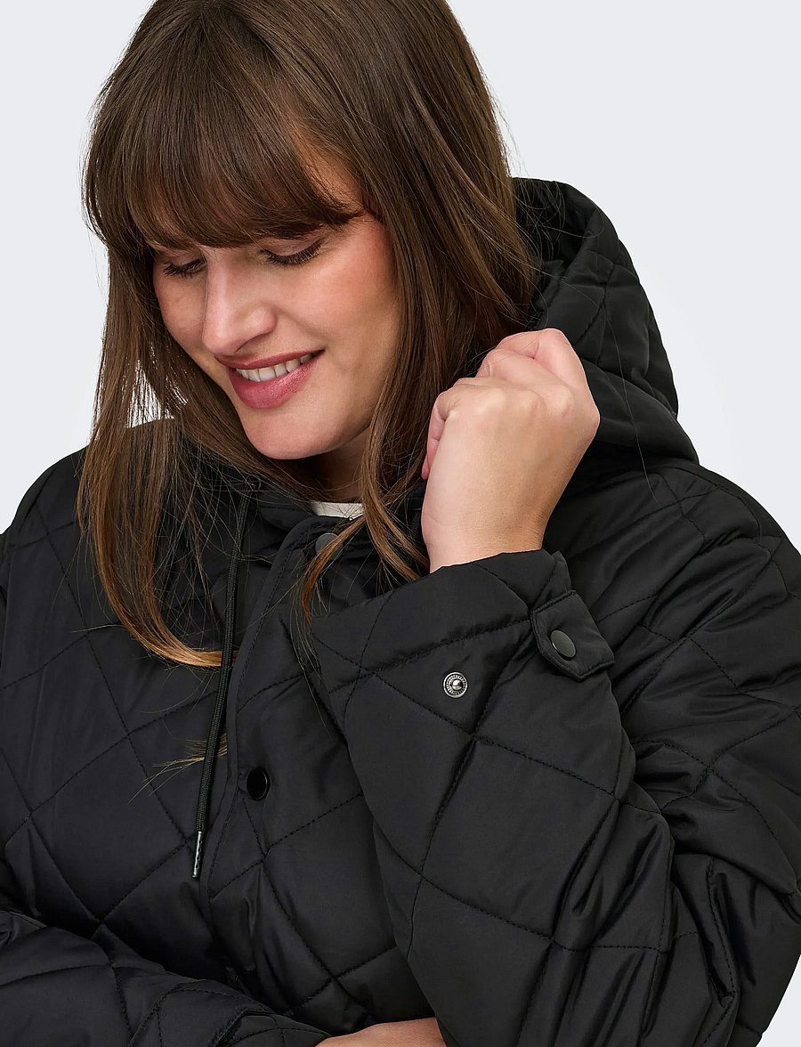 ONLY Carmakoma - CARJULIET QUILTED HOOD JACKET NOOS - forårsjakker - black - 5