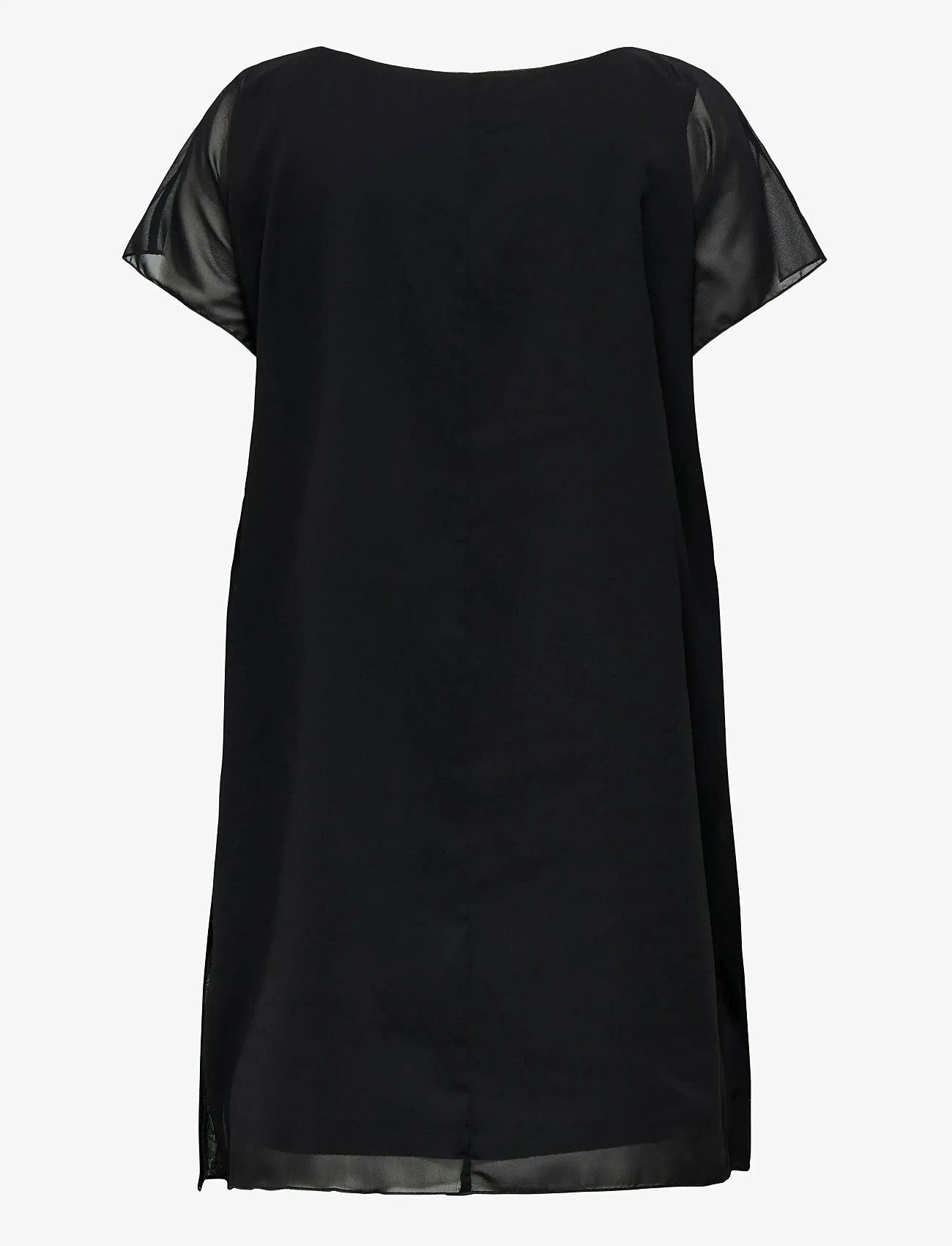 ONLY Carmakoma - CARCOKO SS O-NECK ABK DRESS WVN - t-shirt-kleider - black - 1