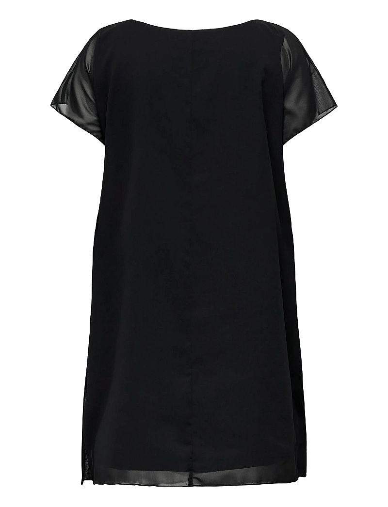 ONLY Carmakoma - CARCOKO SS O-NECK ABK DRESS WVN - t-shirt-kleider - black - 1