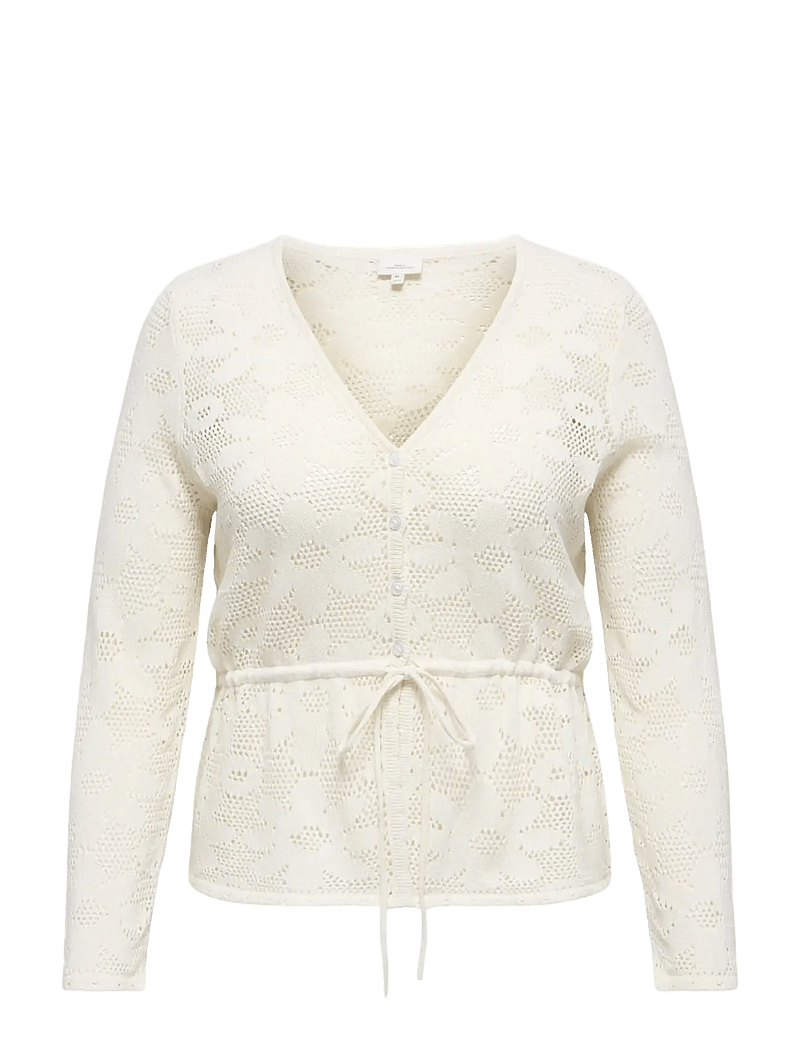 ONLY Carmakoma - CARISABELLA LIFE LS FITTED CARDIGAN KNT - cardigans - cloud dancer - 1